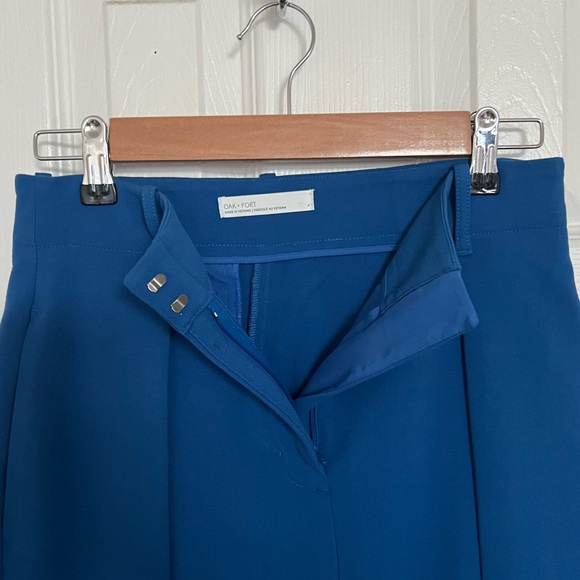 Oak + Fort Cobalt Blue Pleated Trouser Pant - Picture 3 of 5